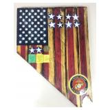 Handmade Wood US Marines Wall Sign w/ Vietnam War