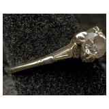 14k White Gold Ring W/0.45ct Diamond, Tw 2g