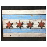 Reclaimed Wood Chicago Flag Wall Art20.5x33. Some