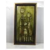 Mid-century modern abstract, brutalist painting,