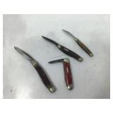 Four vintage pocket knives as one lot