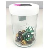 The D Casino Numbered Dice & 13 Polished Tiger's