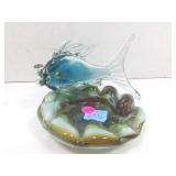 Small, fish themed, blown glass ashtrayï¿½. Very
