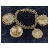 14k Gold Charm Bracelet, Tw 38.6g, Sz 7in Long
