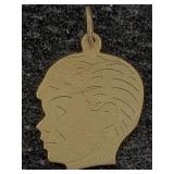 14k Gold Head Pendant, Embellished, Tw 2.3g,