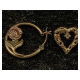 14k Gold Mismatch Earrings, Tw 1.1g