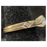 14k Gold Ring W/0.30ct Diamond, Tw 2.2g, Sz 5.5
