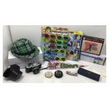 A box lot of 14 items, first is new lights in the