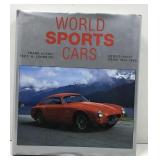A large heavy book titled world sports cars by