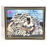 Maury Wills Signed 1962 Dodgers 8x10 Photo.