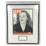 Bette Davis Framed 1939 Life Magazine Cover and