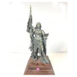 Cast Resin Medieval Female Warrior Sculpture.