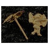 14k Gold Cherub Earrings, Tw 0.2g
