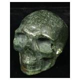 2.25in Natural Green Carved Stone Skull