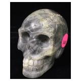 3in Natural Labradorite Carved Stone Skull