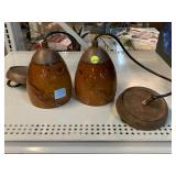 2 Hanging Light Fixtures W/Glass Cover