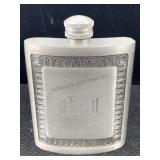 King Pewter Flask Embellished 'dsl', Sz 4ï¿½in Tall