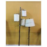 2 metal floor lamps, approx 6ft tall
