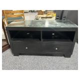 Wood Entertainment center w/glass top, approx