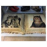 2 Susan Herbert ï¿½Meowna Lisaï¿½ Tapestry Pillows. 2