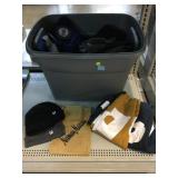Container of Clothes, Adidas Beanies, and More.