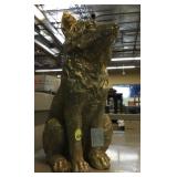 Gold Accented Composite Wolf Statue.