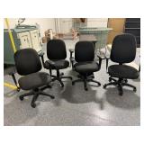 4 Rolling Office chairs, see photos, STO00916
