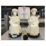 Vintage Hand Carved Resin Emperor and Empress.