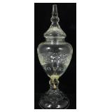 Monumental Vtg Glass Vodka Dispenser. 20.5in H