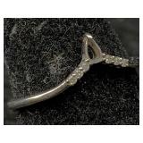 10k White Gold Ring W/diamonds, Tw 0.9g, Sz 5.5