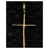 10k Gold Cross Pendant, Tw 0.5g, Sz 1in Tall