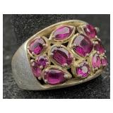 Sterling Silver Ring W/amethyst, Tw 6.9g, Sz 8