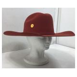 Serratelli Red Wool Felt Western Hat Sz 7.5