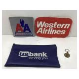 Vtg Embroidered Airline Patches, Valley Bank Of