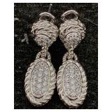 Judith Ripka Sterling Silver Clip On Earrings W/cz