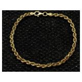 Sterling Silver Bracelet Signed V, Tw 4.6g, Sz 8in