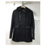 Moda International Wool Blend Black Belted Coat.
