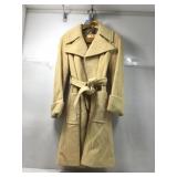 Vtg Wool Creme/Beige Belted Coat w/ Made In USA