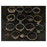 14 Sterling Silver Rings, Tw 26.5g, Sz 4, 5, 6,