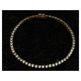 Sterling Silver Bracelet W/cz Stones, Tw 11.9g,