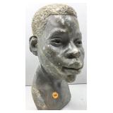This antique style sculpture bust features the