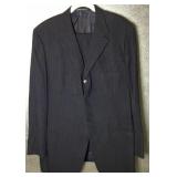 Gianni Versace Couture Navy Pinstripe Wool Suit.