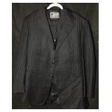 Gianni Versace Couture Black Pinstripe 3pc Suit.