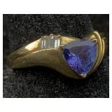 14k Gold Ring W/stones, Tw 3g, Sz 7ï¿½