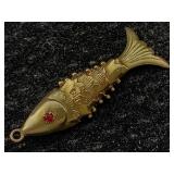 14k Gold Fish Pendant, Tw 1.2g, Sz 1in Tall