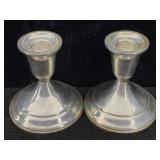 2 Sterling Silver Weighted Candle Holders, Tw 461g