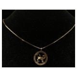 Sterling Silver Lion Necklace, Tw 17.9g, Sz 25in