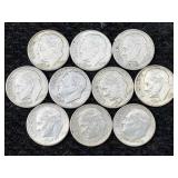 10-90% Silver Roosevelt Dimes, Fv $1.0