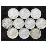 10-90% Silver Roosevelt Dimes, Fv $1.0
