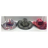 3 Custom Airbrushed Dallas Cowboys Western Hats